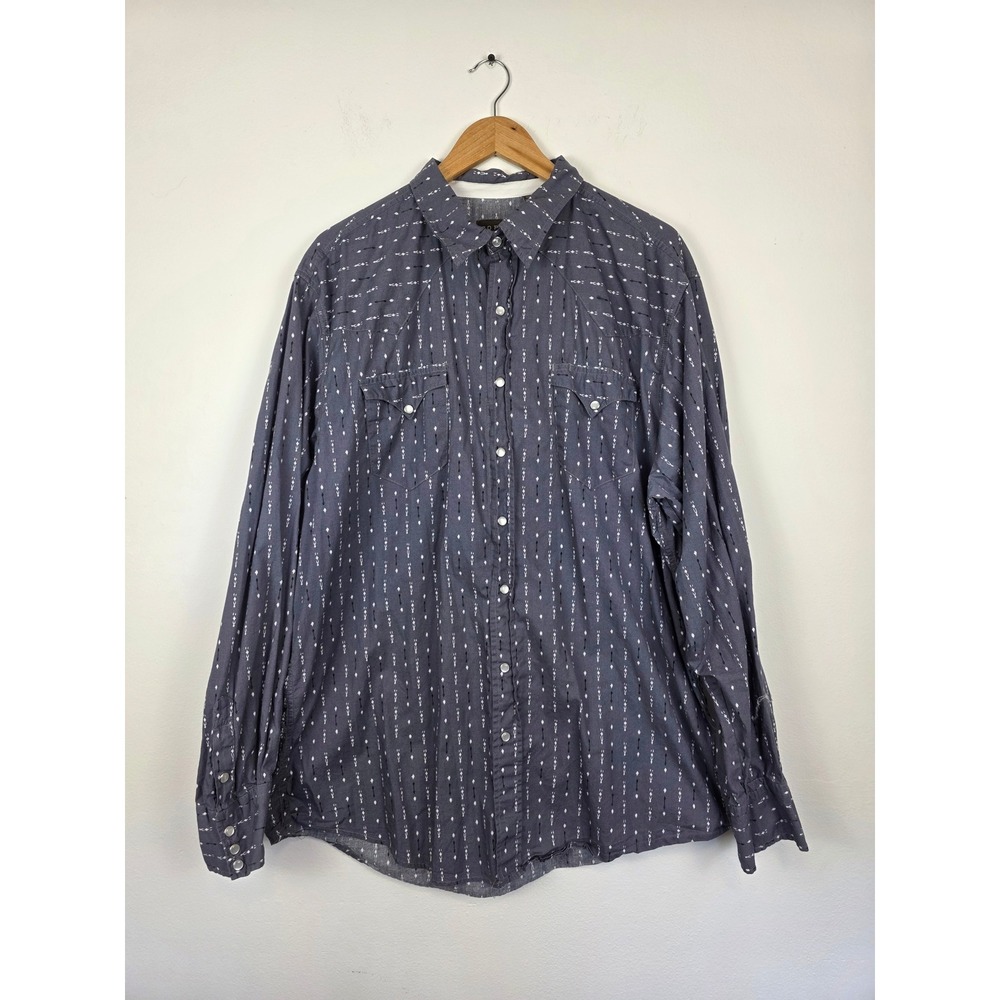 Roper Wear the West Mens 2XL Western Shirt Gray Arrow Print Long Sleeve